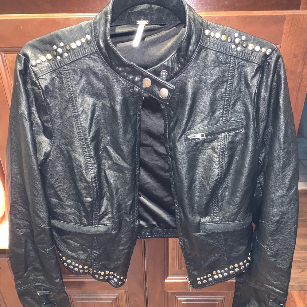 FREE PEOPLE PLEATHER JACKET